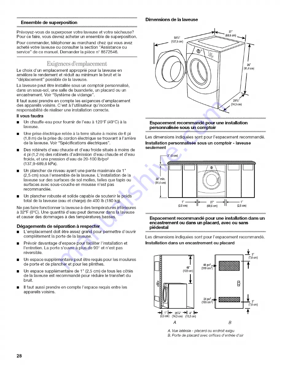 Whirlpool WFW8300SW02 Скачать руководство пользователя страница 28