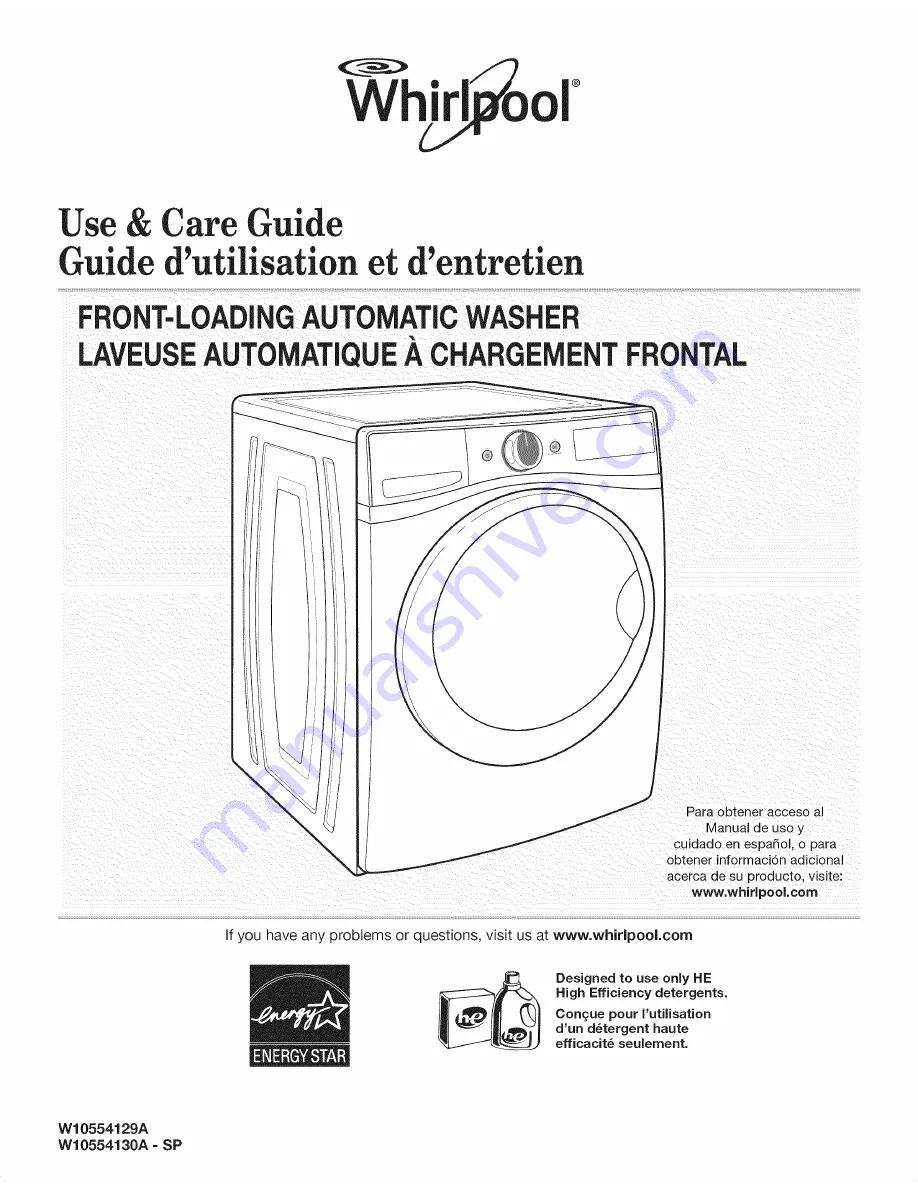 Whirlpool WFW86HEBC0 Use & Care Manual Download Page 1