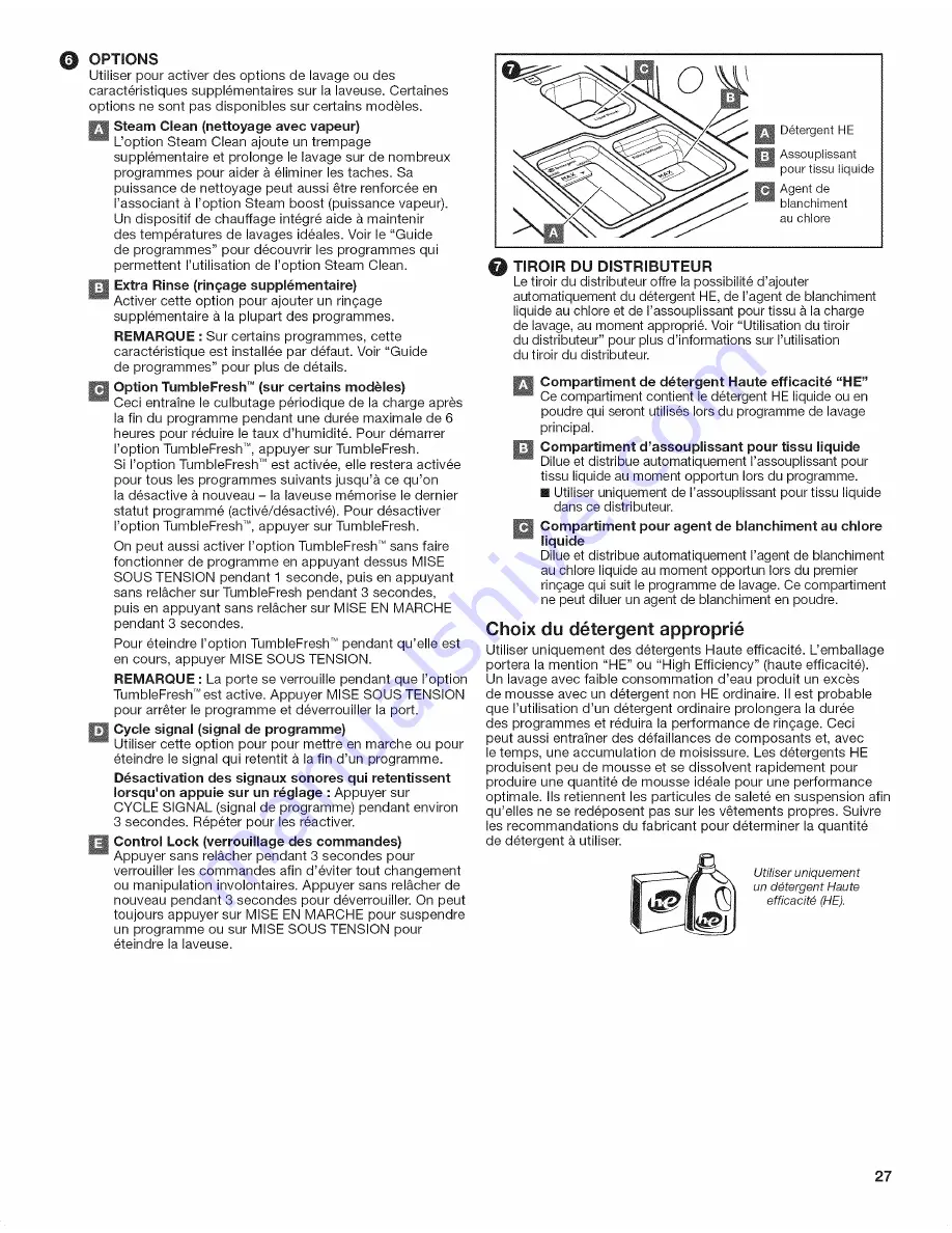 Whirlpool WFW86HEBC0 Use & Care Manual Download Page 27