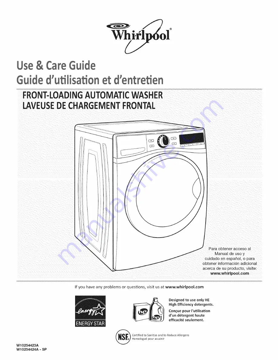 Whirlpool WFW94HEXL0 Скачать руководство пользователя страница 1