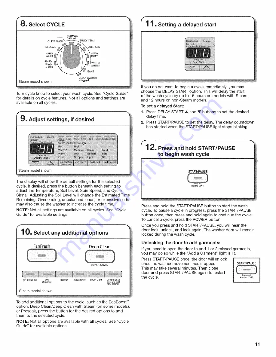 Whirlpool WFW94HEXL0 Скачать руководство пользователя страница 11