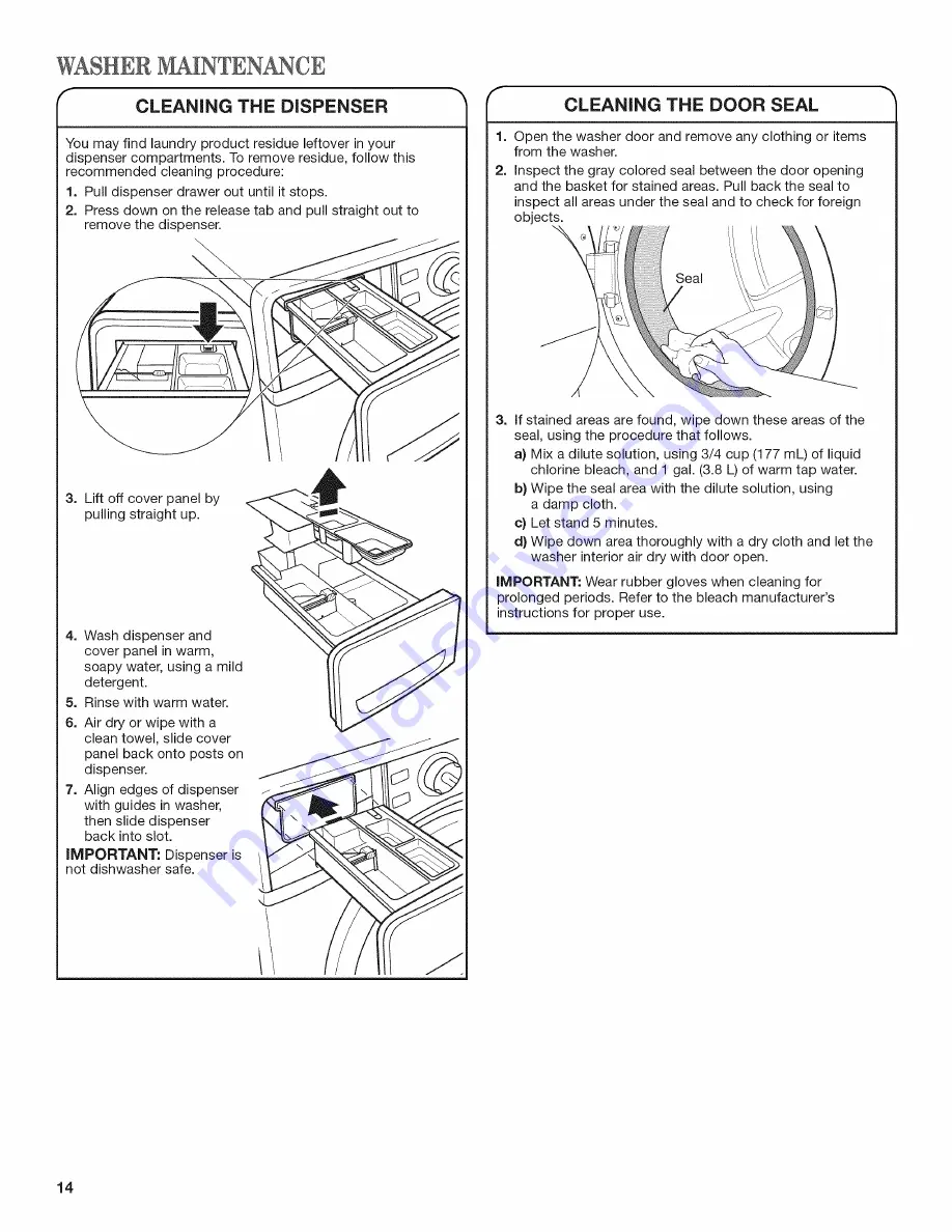 Whirlpool WFW94HEXL1 Use & Care Manual Download Page 14