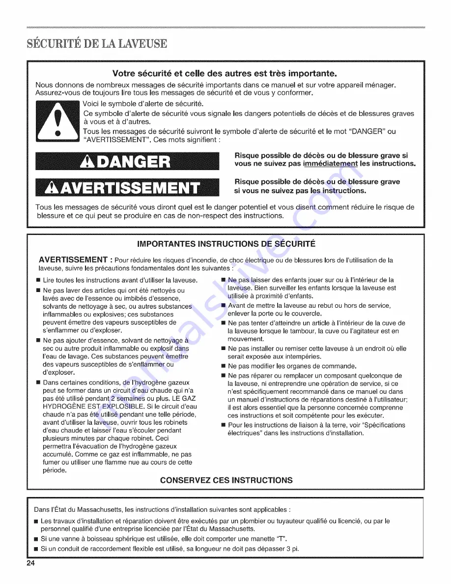 Whirlpool WFW94HEXL1 Use & Care Manual Download Page 24