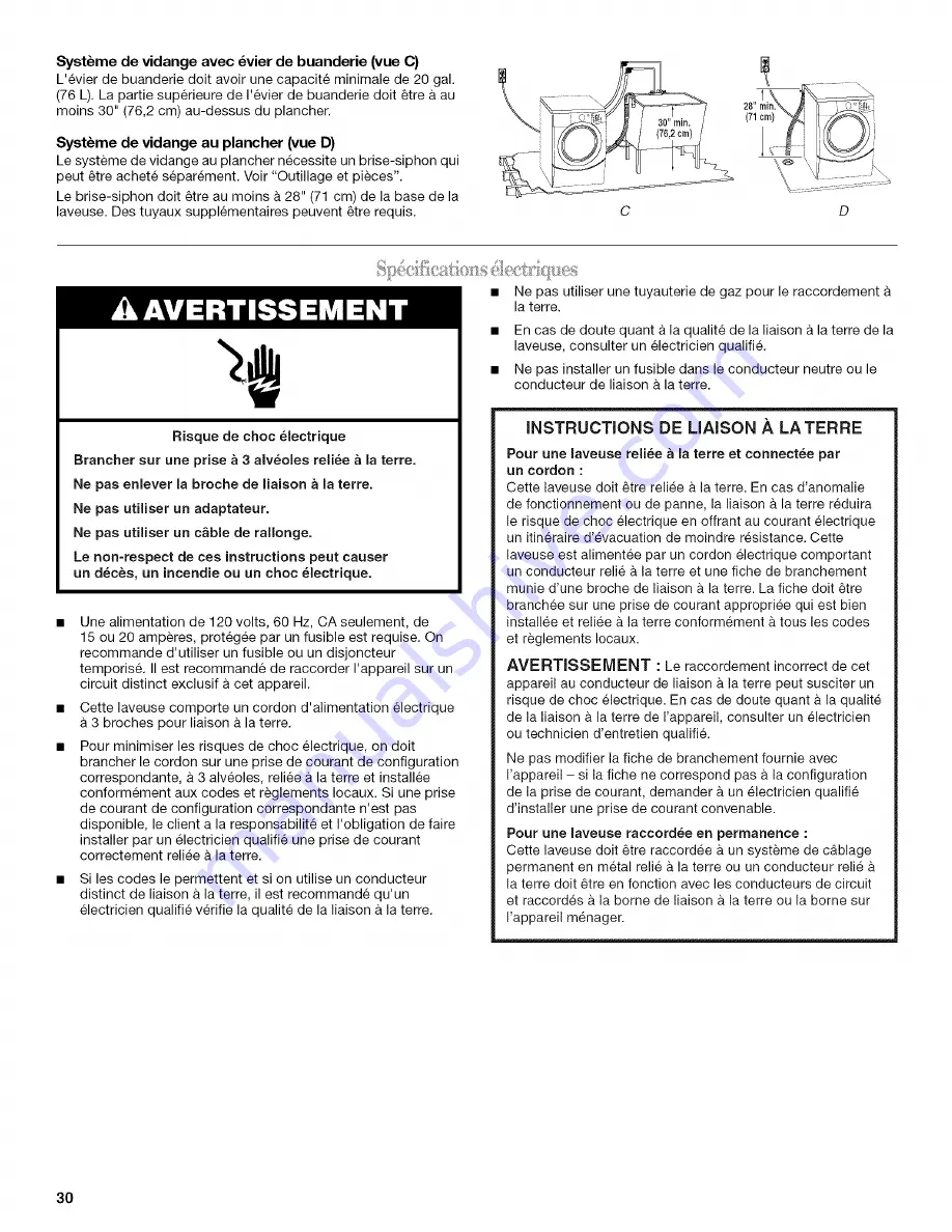 Whirlpool WFW9500TC00 Use & Care Manual Download Page 30