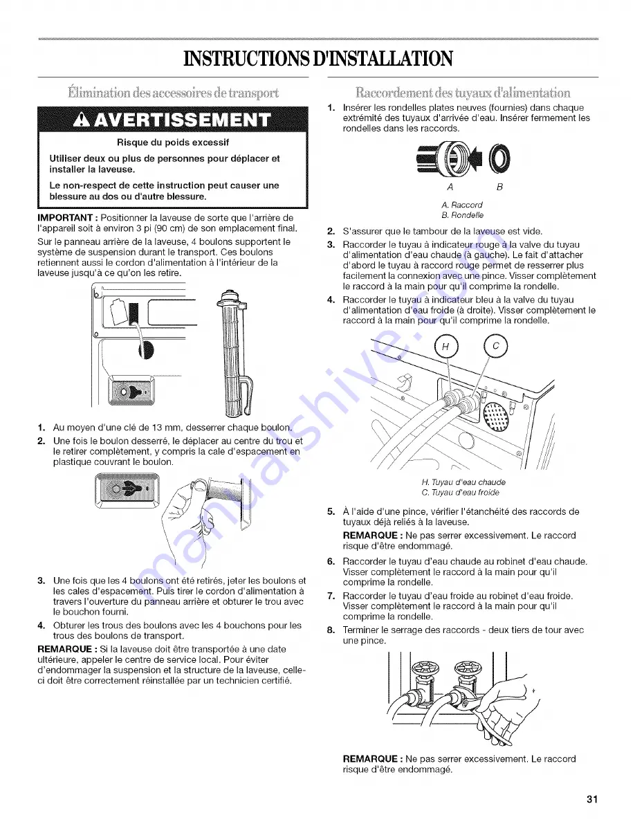 Whirlpool WFW9500TC00 Скачать руководство пользователя страница 31