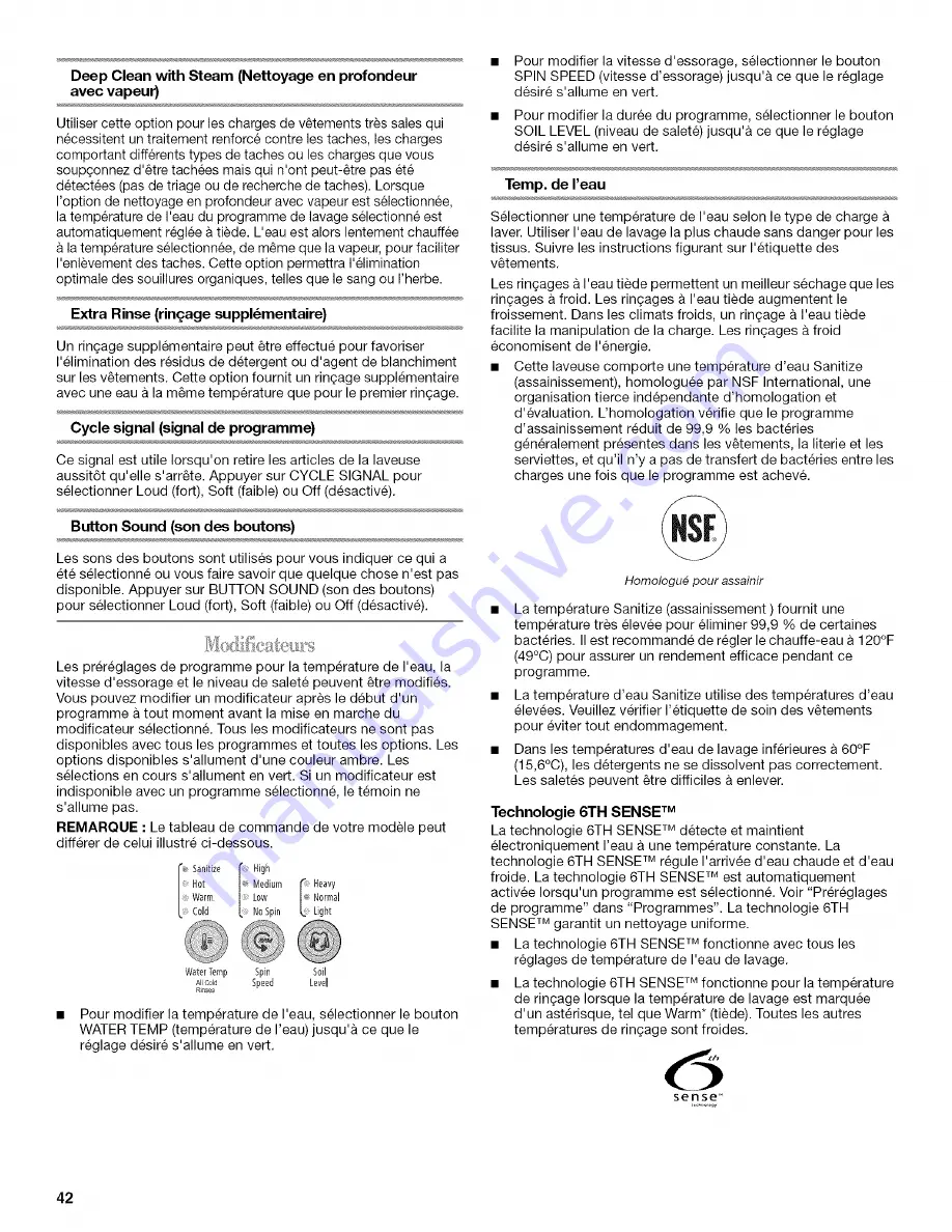 Whirlpool WFW9500TC00 Скачать руководство пользователя страница 42