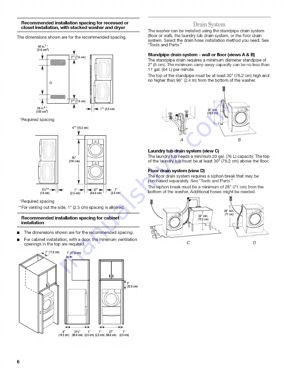 Whirlpool WFW9600TA00 Скачать руководство пользователя страница 6