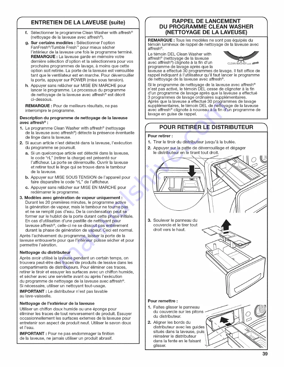 Whirlpool WFW97HEDBD0 Скачать руководство пользователя страница 39