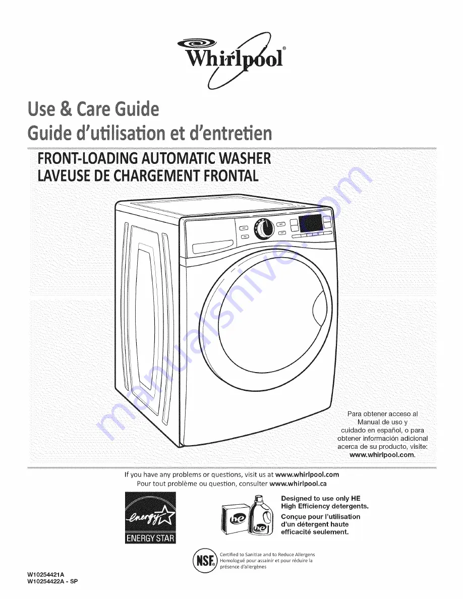 Whirlpool WFW97HEXL0 Скачать руководство пользователя страница 1