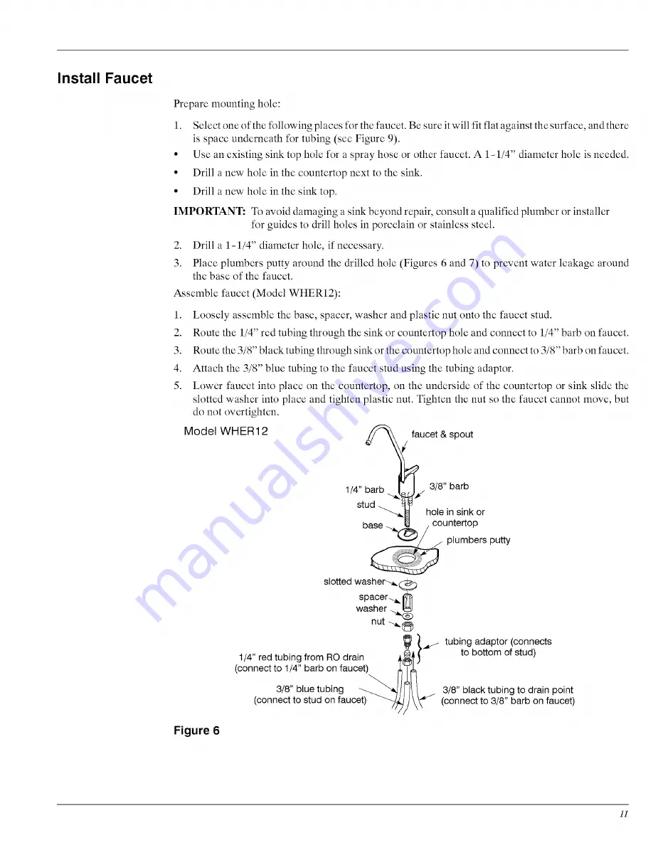 Whirlpool WHER12 Installation And Operation Manual Download Page 11