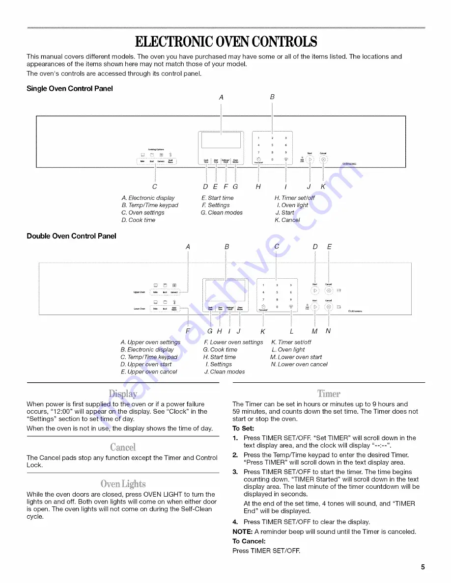 Whirlpool WOS51E Use & Care Manual Download Page 5