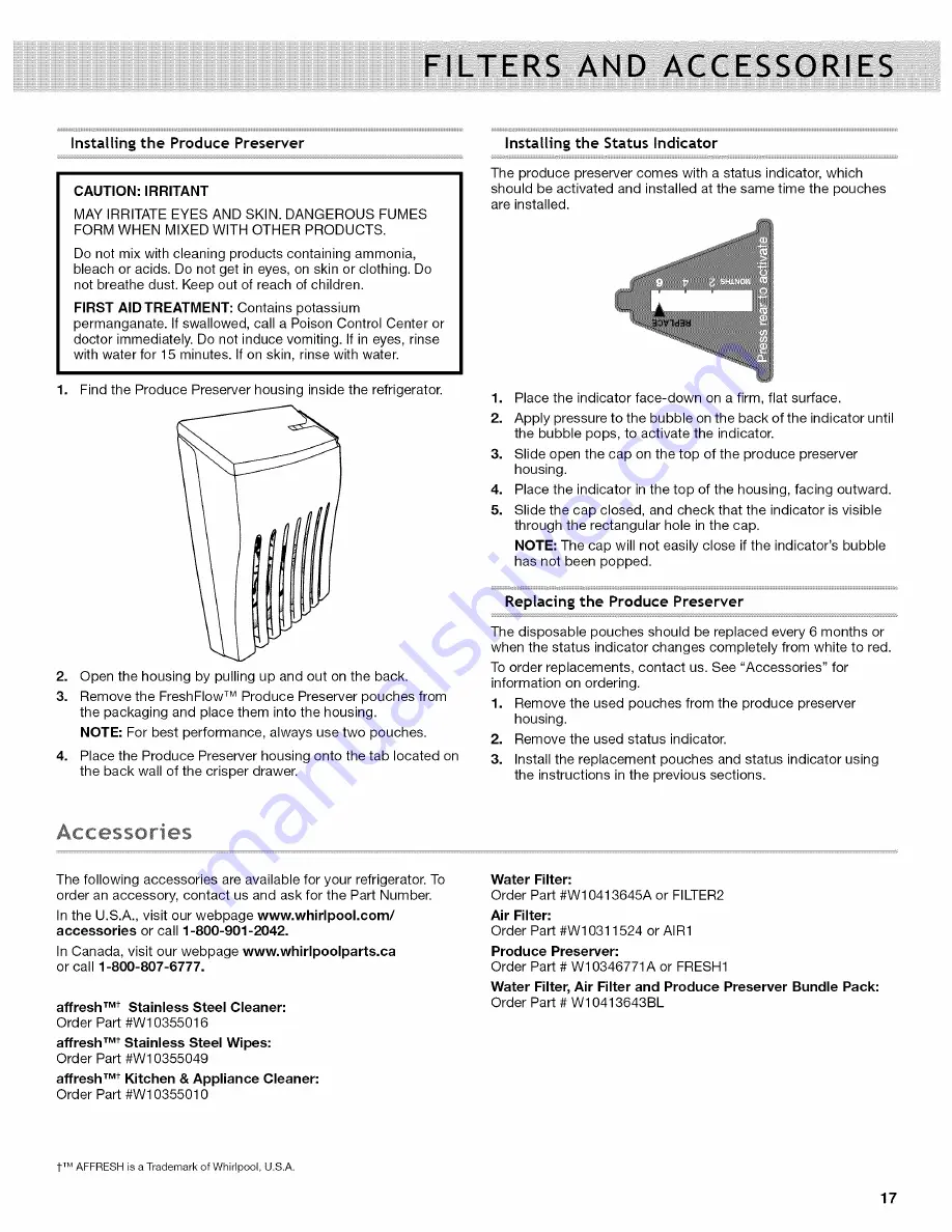 Whirlpool WRF736SDAB0 Скачать руководство пользователя страница 17