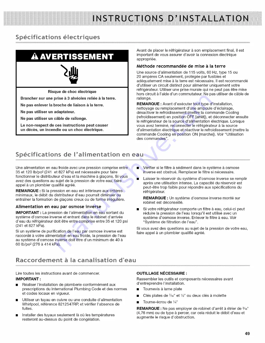 Whirlpool WRF736SDAB0 Use & Care Manual Download Page 49