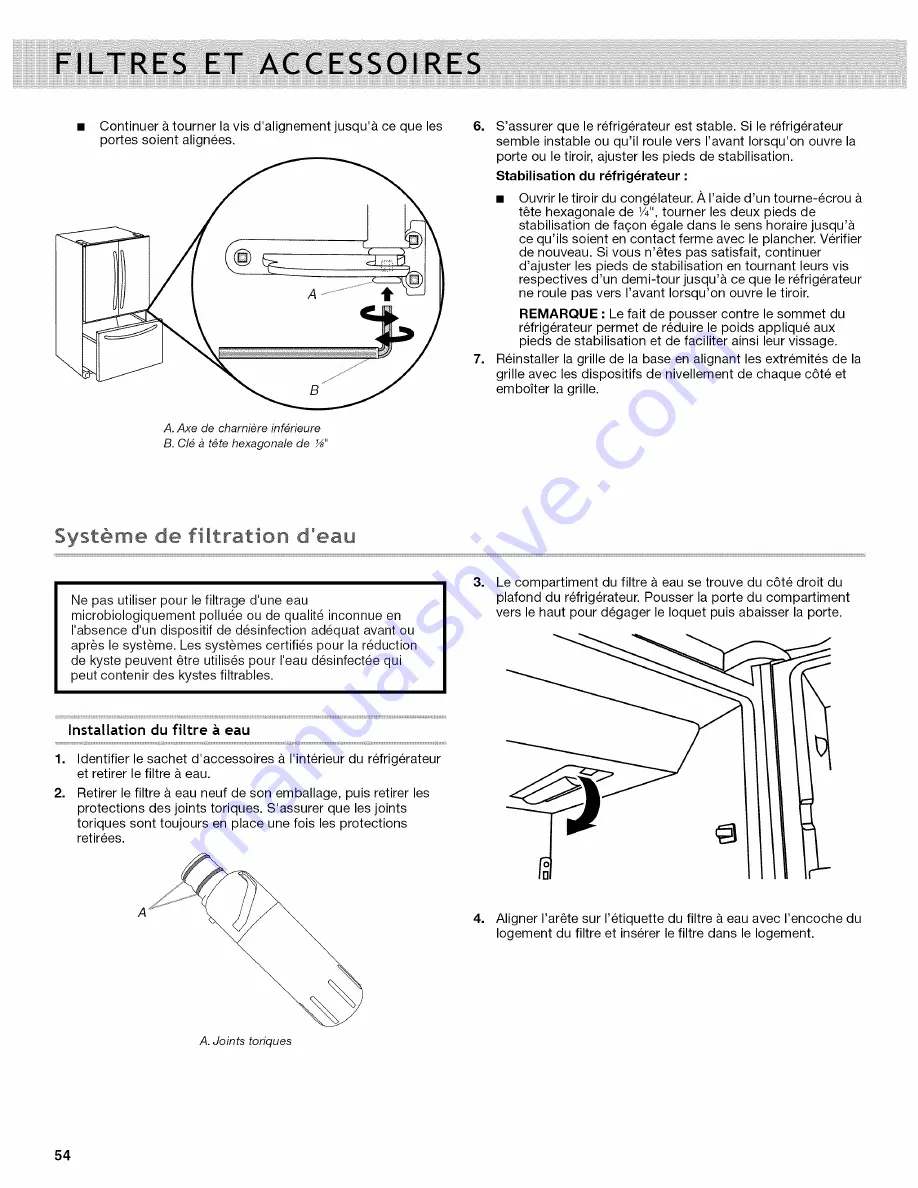 Whirlpool WRF736SDAB0 Use & Care Manual Download Page 54