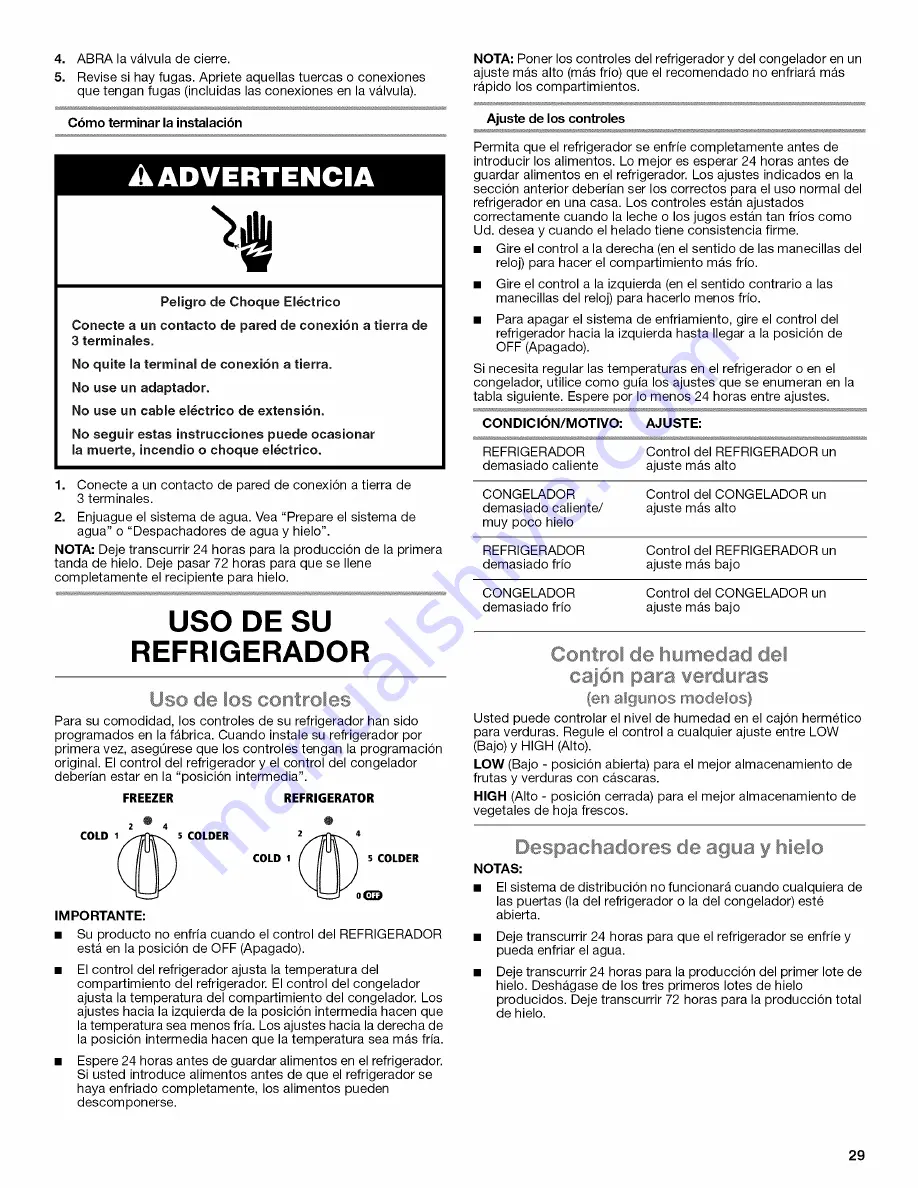 Whirlpool WRS325FDAB01 User Instructions Download Page 29