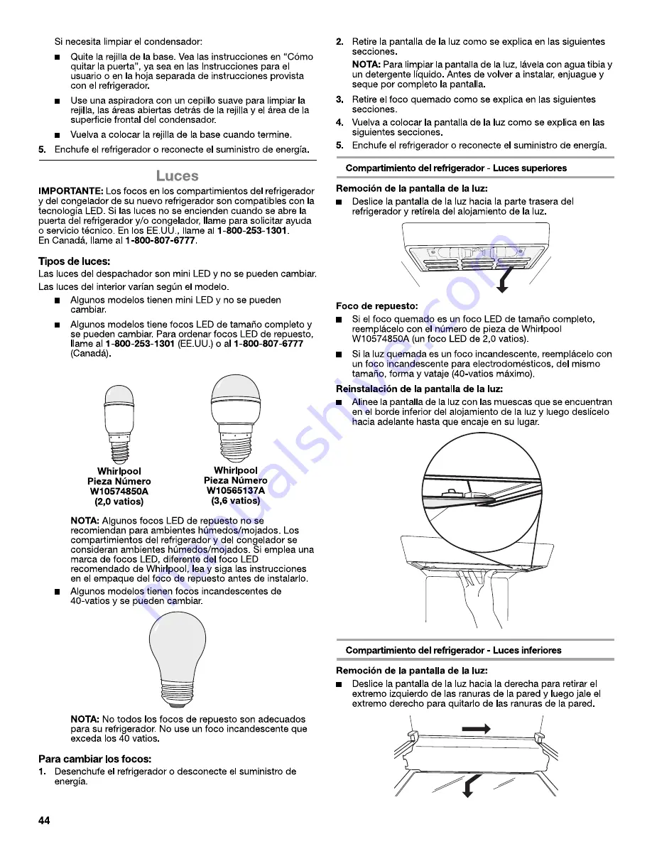 Whirlpool WRS586FIEM1 Скачать руководство пользователя страница 44