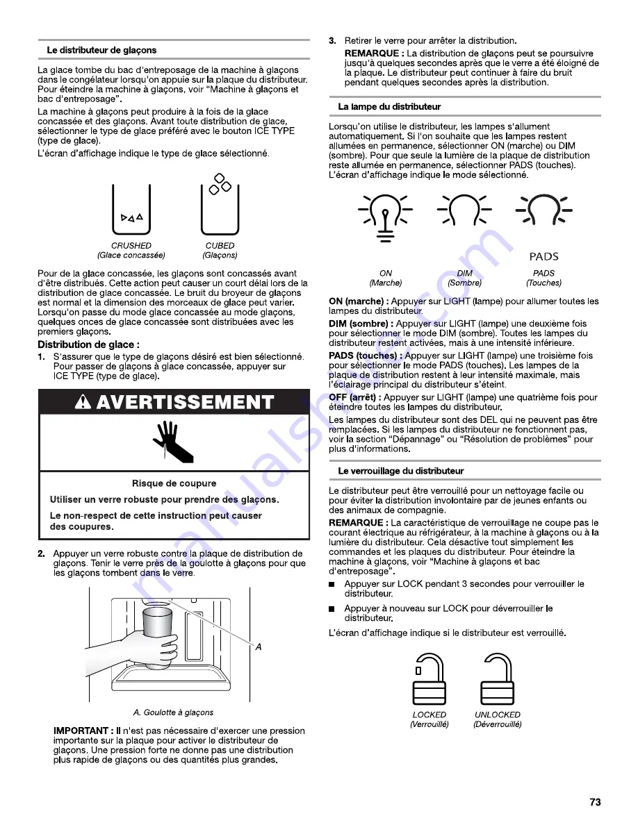 Whirlpool WRS973CIDM User Instructions Download Page 73