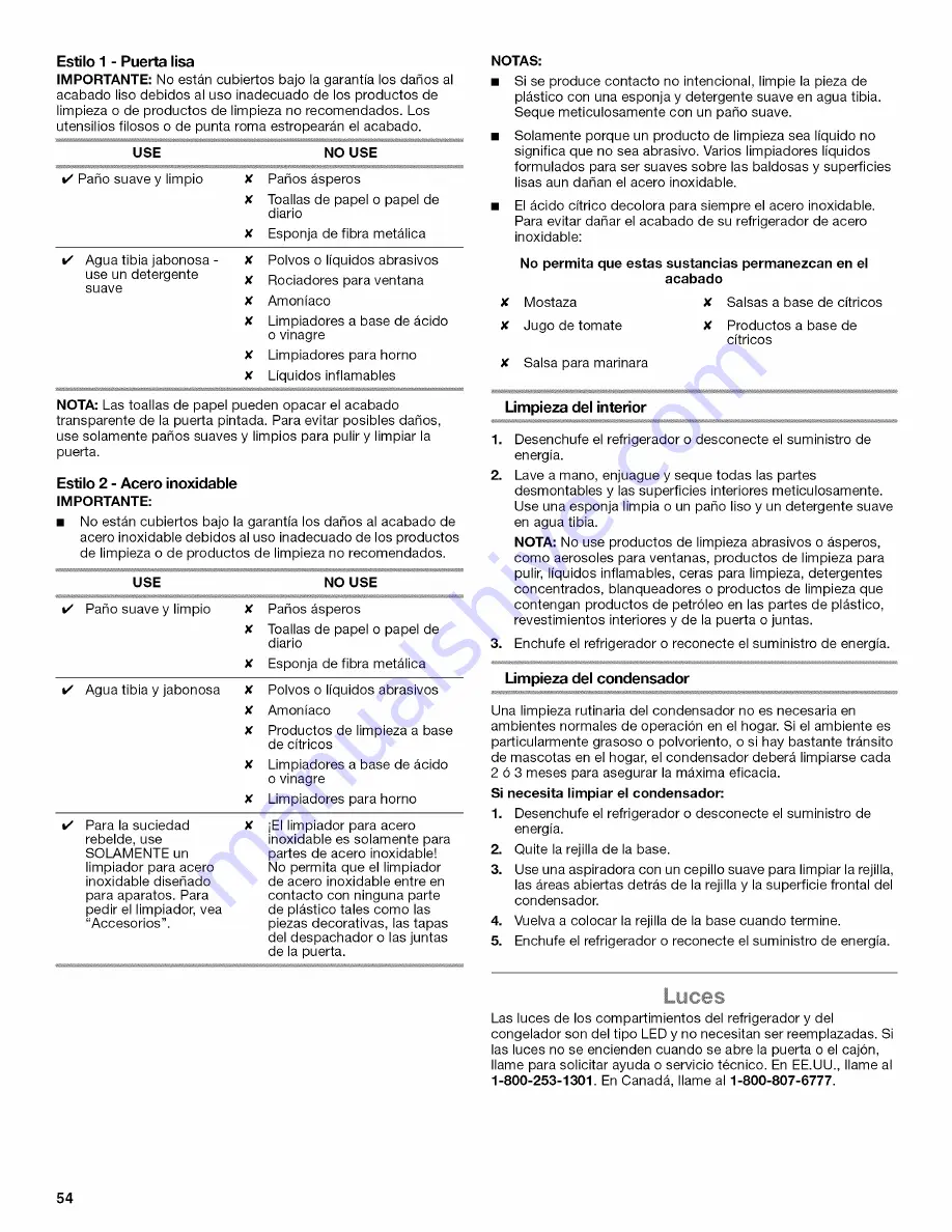 Whirlpool wrx988sibm01 Скачать руководство пользователя страница 54