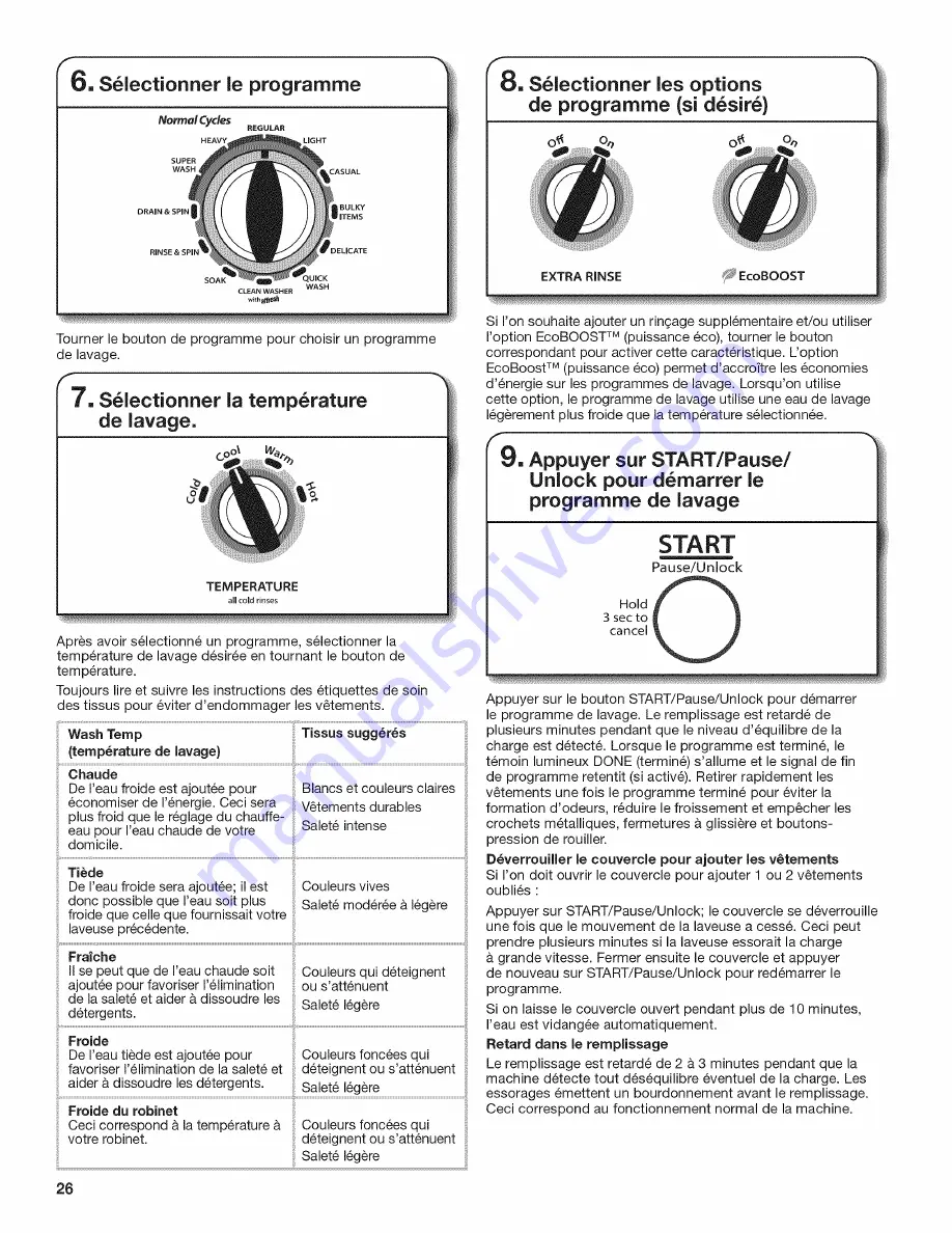 Whirlpool WTW4900AW0 Use And Care Manual Download Page 26