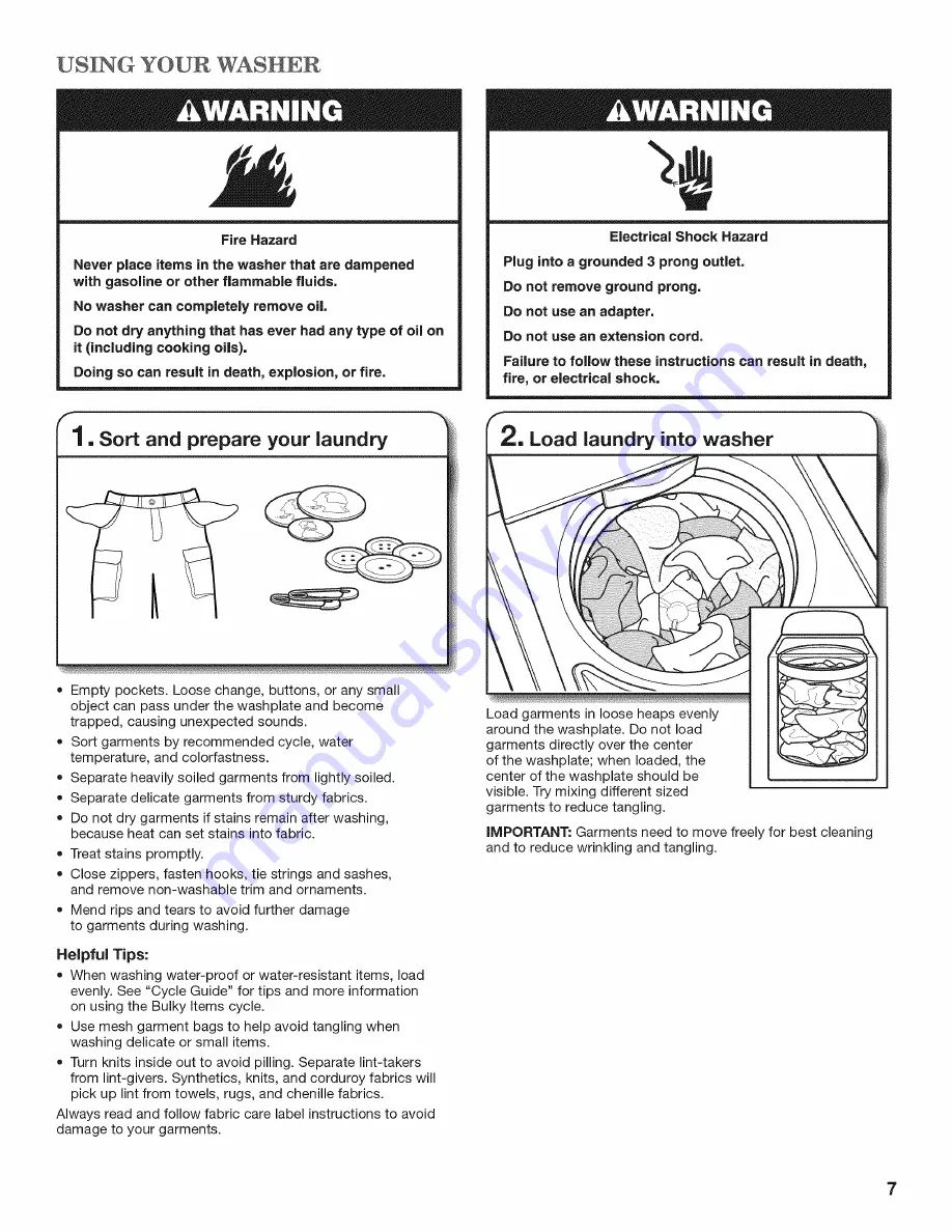 Whirlpool WTW5640XW3 Use And Care Manual Download Page 7