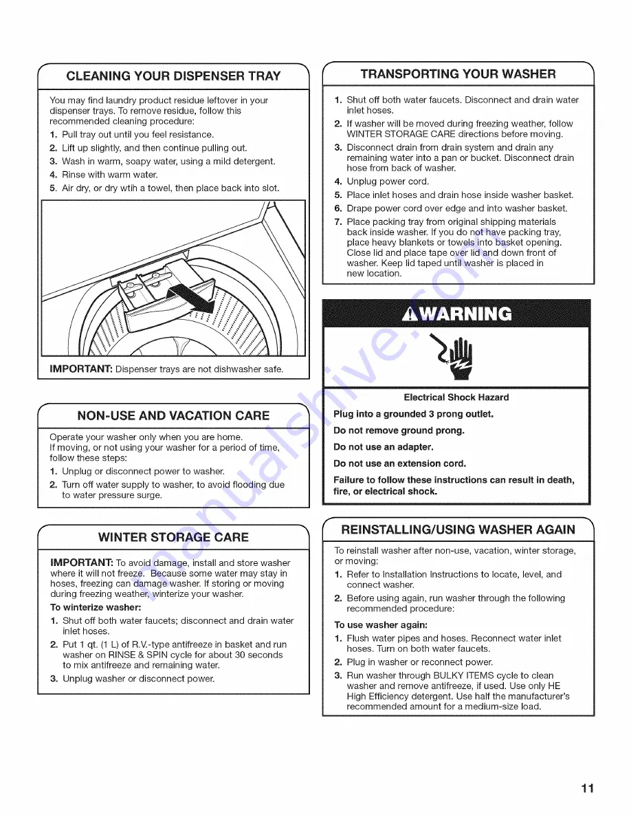 Whirlpool WTW5640XW3 Use And Care Manual Download Page 11