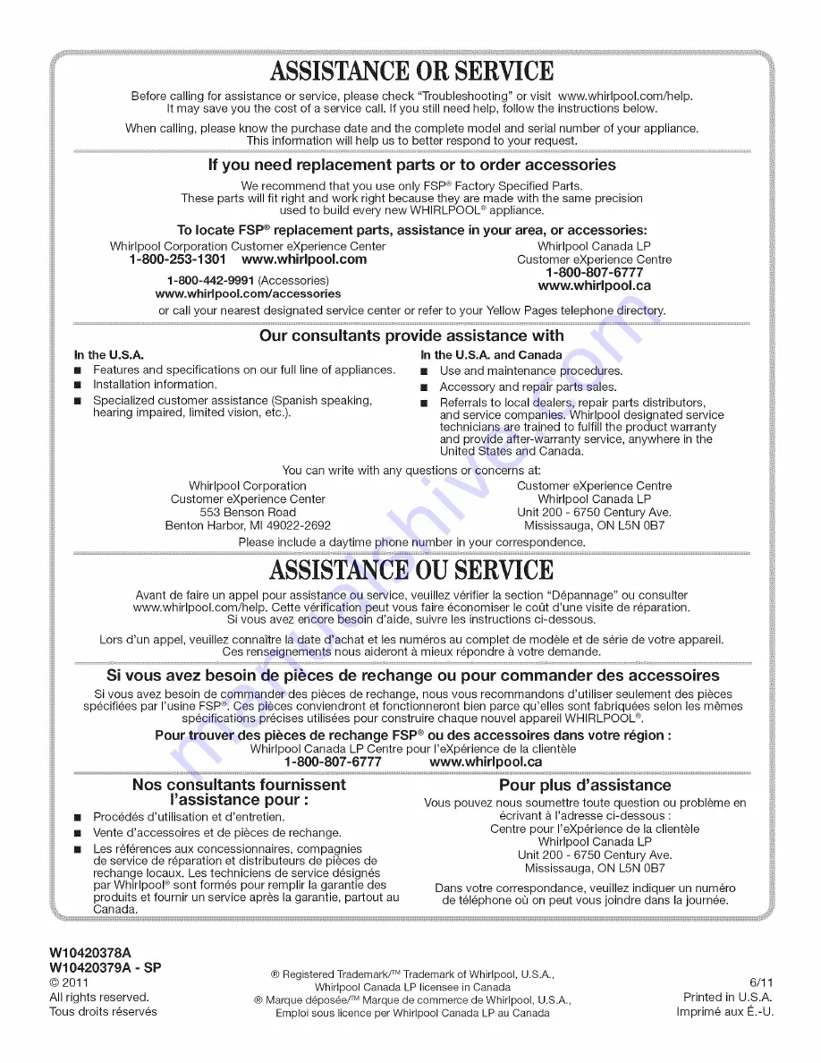 Whirlpool WTW5640XW3 Use And Care Manual Download Page 36