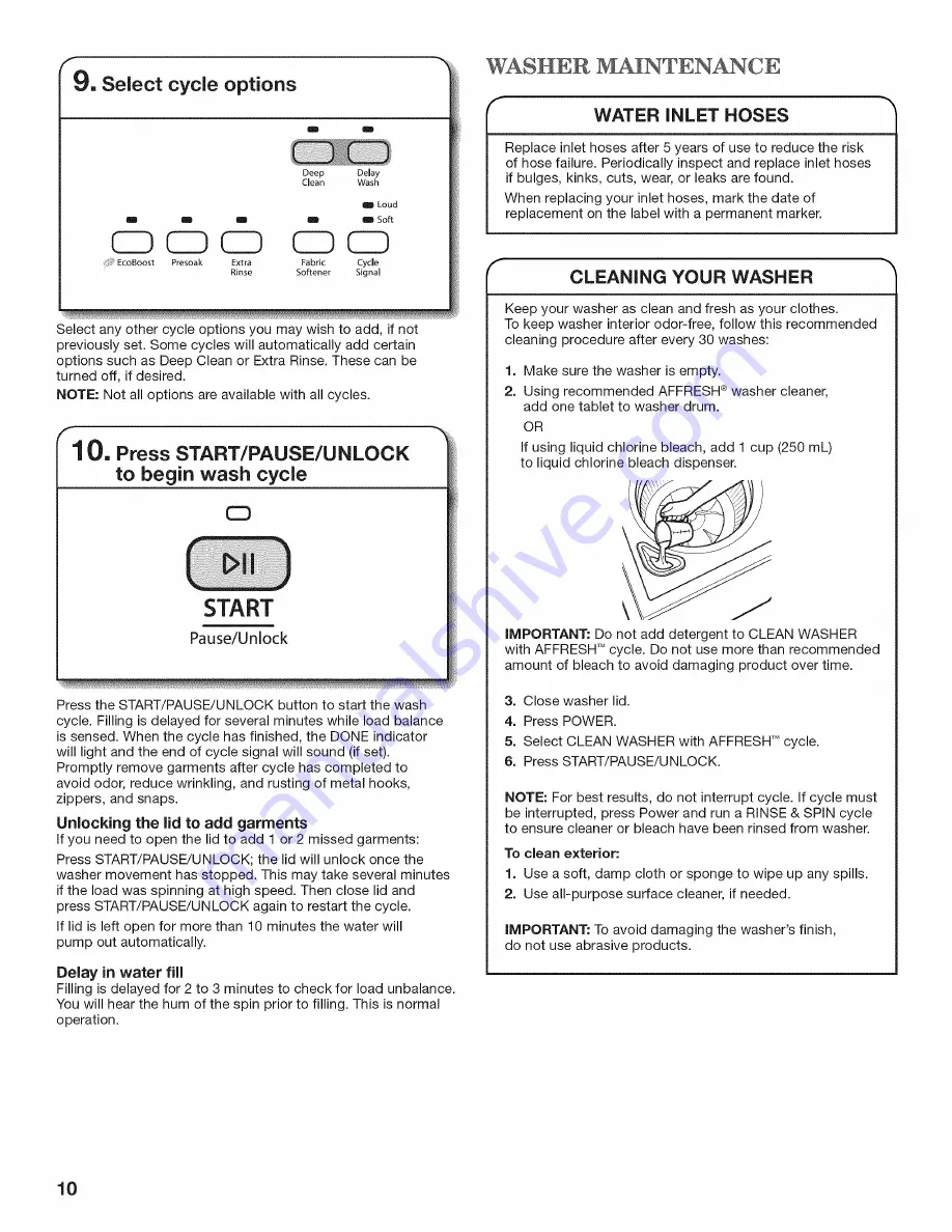 Whirlpool WTW5640XW3 Use And Care Manual Download Page 46