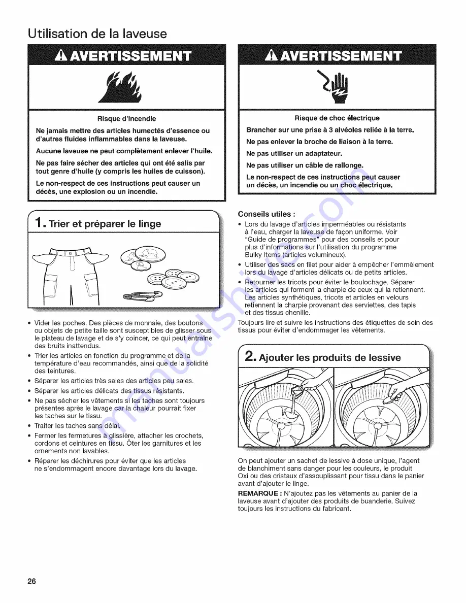 Whirlpool WTW5810BW0 Use And Care Manual Download Page 26