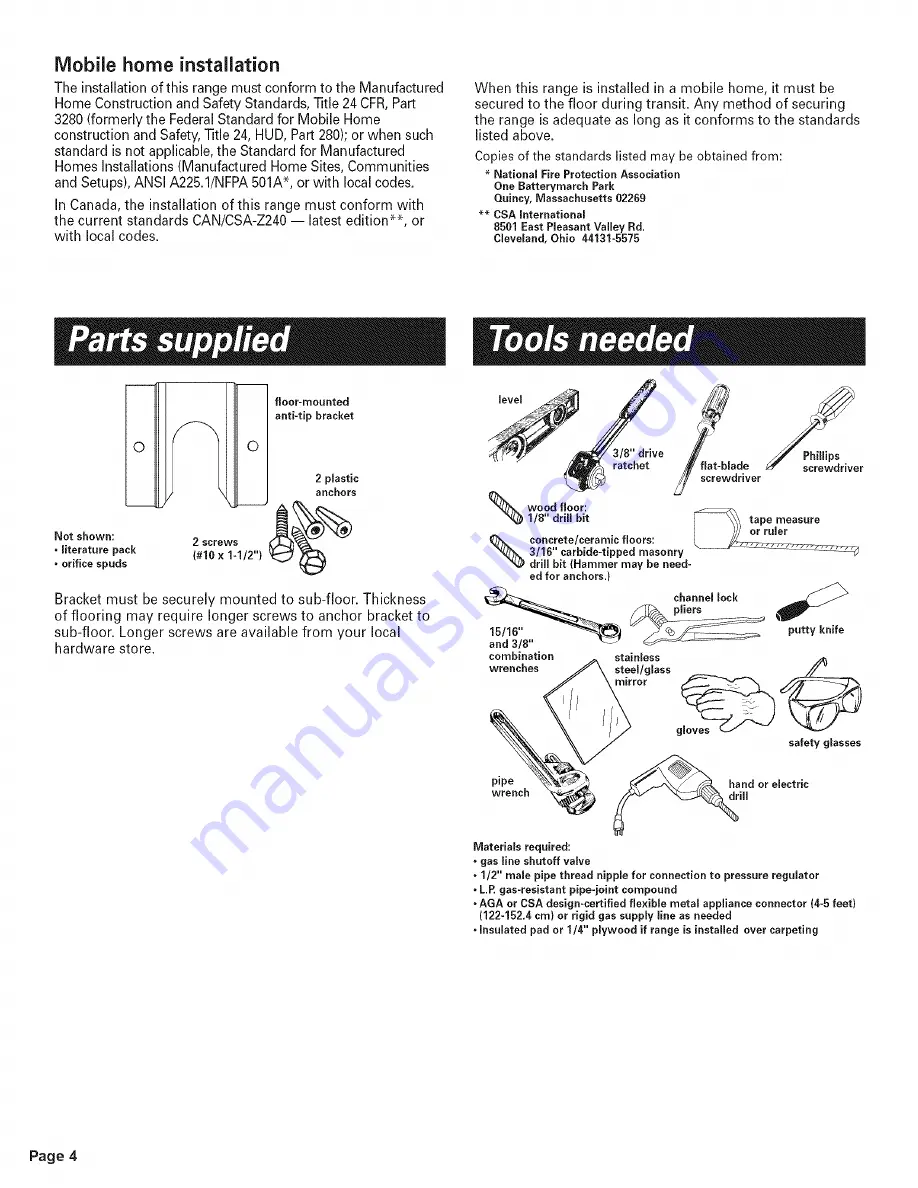 Whirlpool YGS395LEGQ7 Installation Instructions Manual Download Page 4