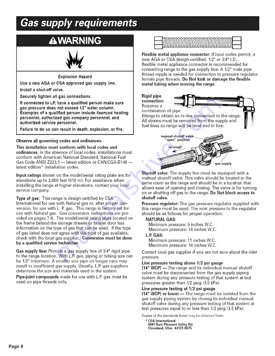 Whirlpool YGS395LEGQ7 Installation Instructions Manual Download Page 6