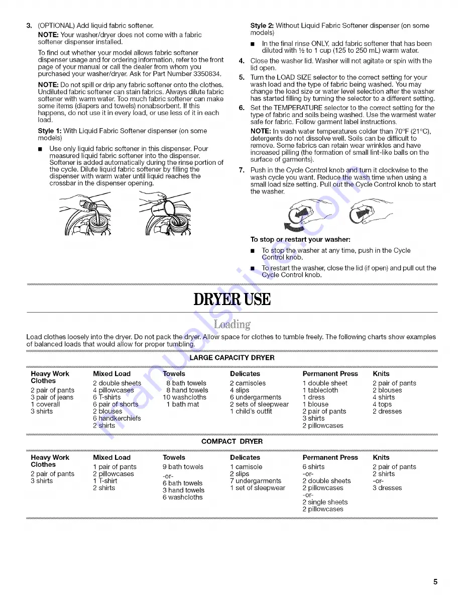 Whirlpool YLTE5243DQ User Instructions Download Page 5