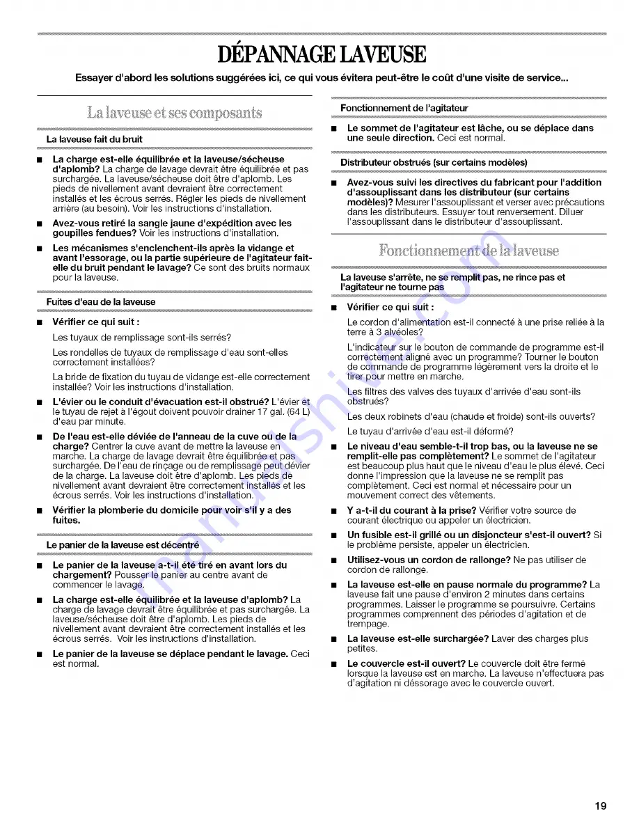 Whirlpool YLTE5243DQ6 User Instructions Download Page 19