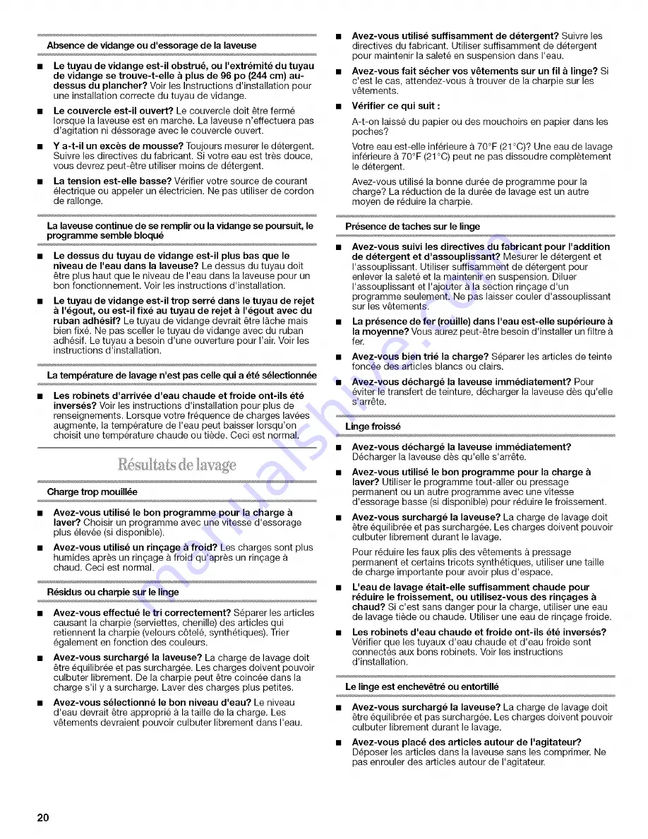 Whirlpool YLTE5243DQ6 User Instructions Download Page 20