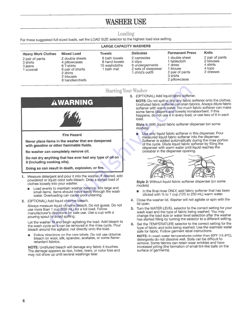 Whirlpool YLTE5243DQA User Instruction Download Page 6