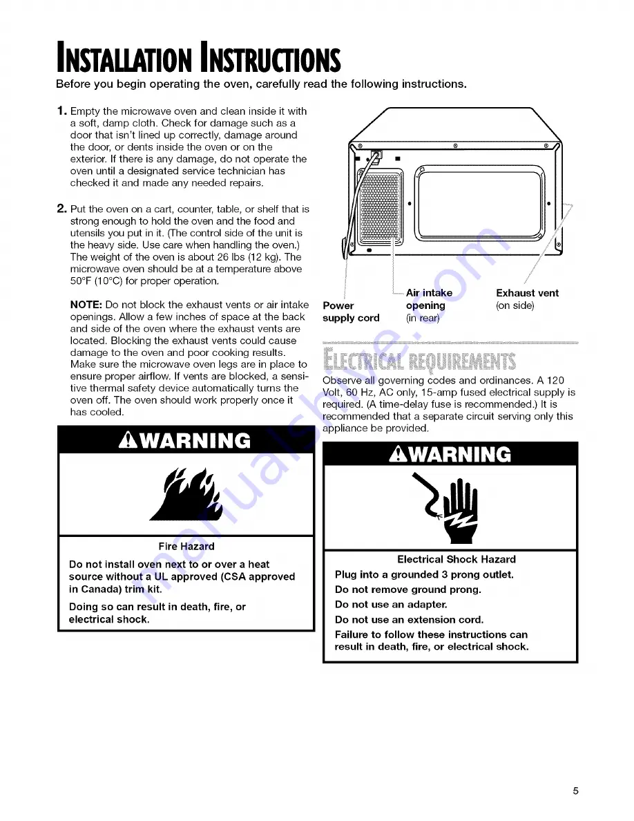 Whirlpool YMT4110K Use & Care Manual Download Page 5