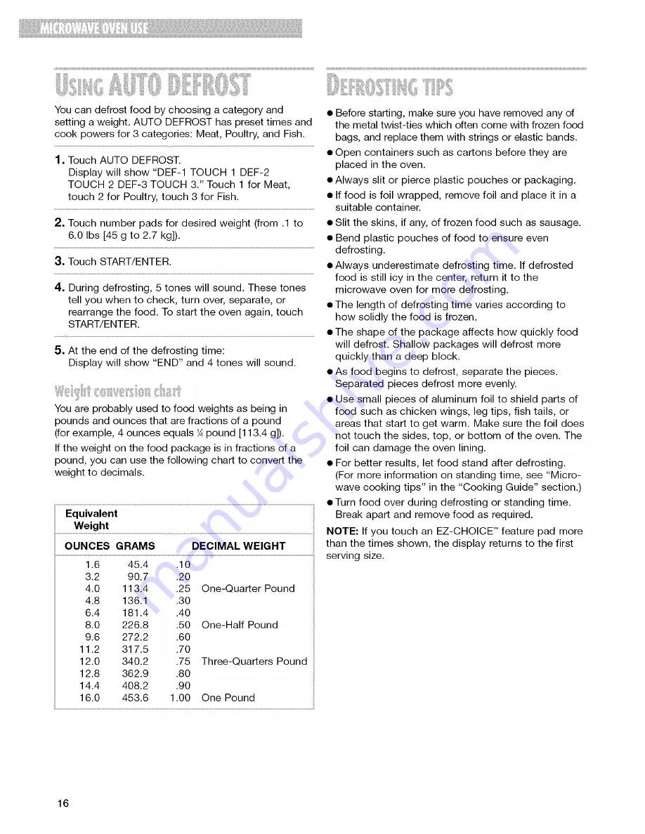 Whirlpool YMT4140K Use & Care Manual Download Page 16