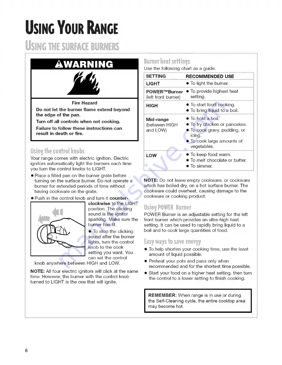 Whirlpool YSF377PEG Use & Care Manual Download Page 6