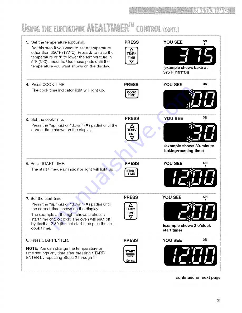 Whirlpool YSF377PEG Use & Care Manual Download Page 21