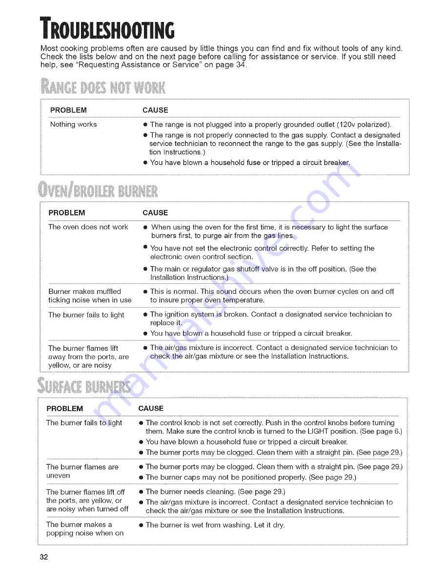 Whirlpool YSF377PEG Use & Care Manual Download Page 32