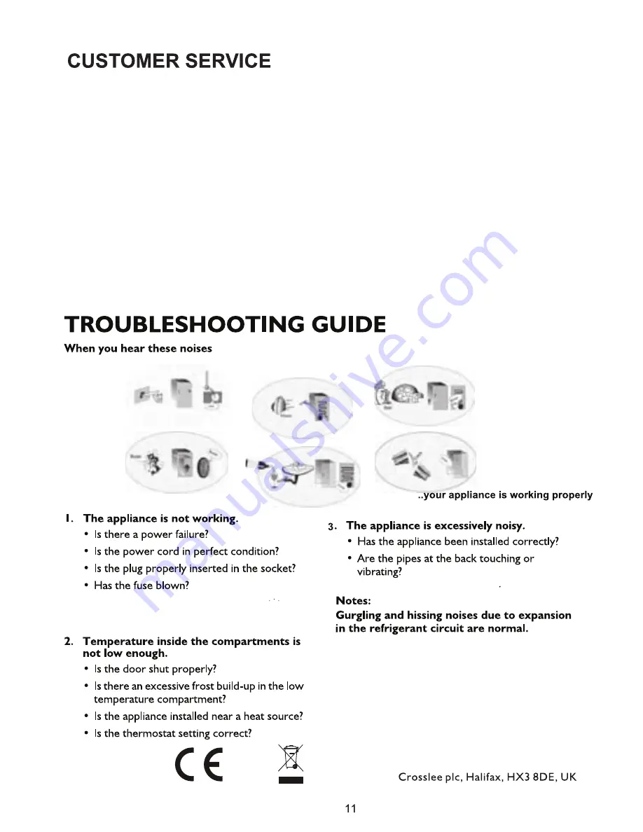 White Knight F085H Instruction Manual Download Page 12