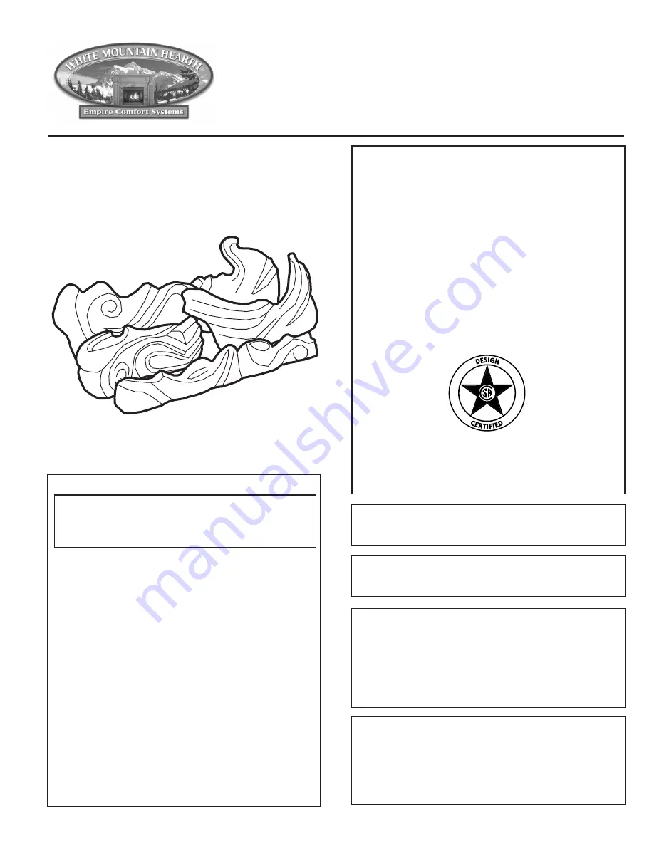 White Mountain Hearth LS-18FAC-1 Installation Instructions And Owner'S Manual Download Page 1