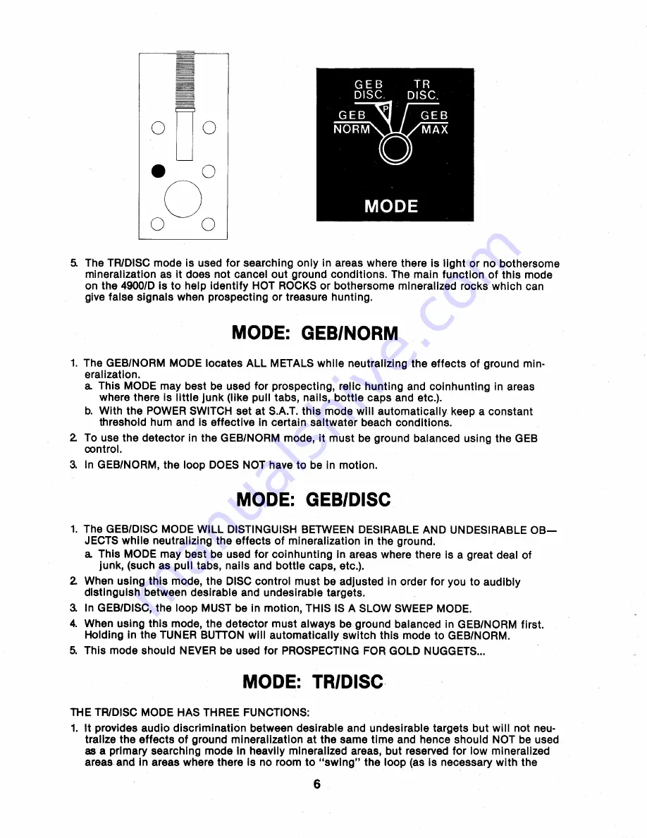 Whites 4900/D PRO PLUS Operator'S Manual Download Page 8