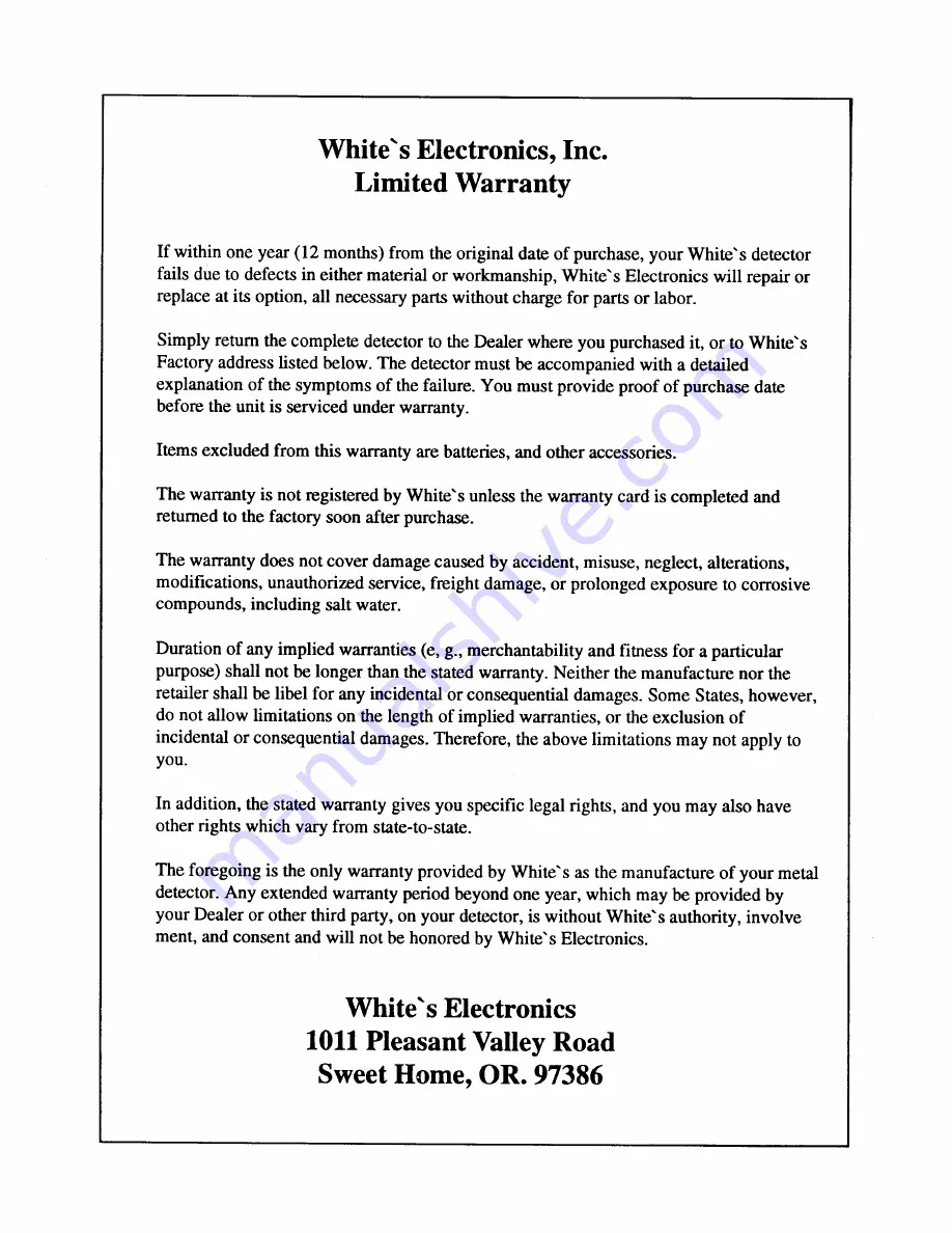 White’s Electronics PCL 500 Instruction Manual Download Page 21