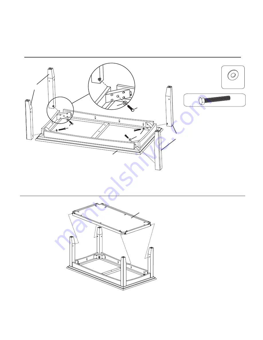 Whittier Wood Furniture McKenzie Accent Table 3497AUF Assembly Instructions Download Page 3