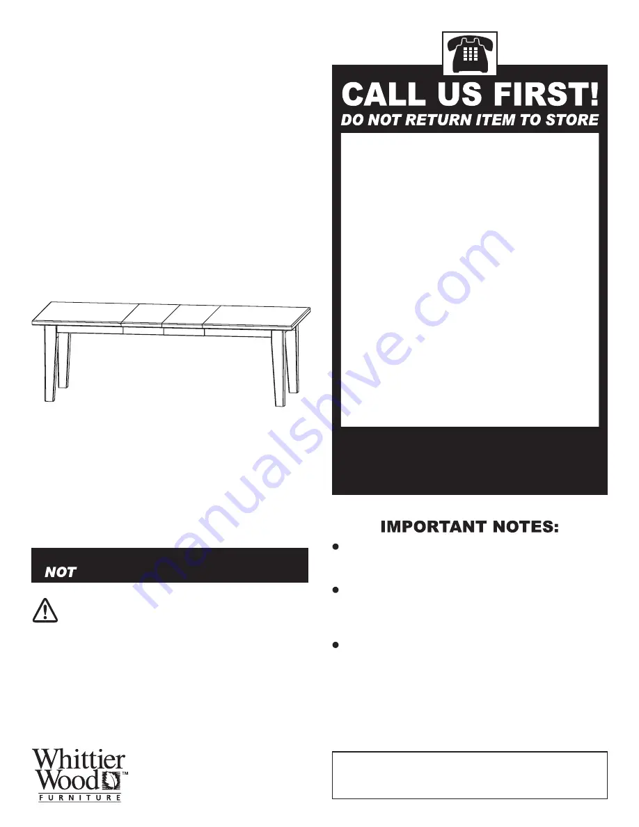 Whittier Wood 2900AFGAC Assembly Instructions Download Page 1