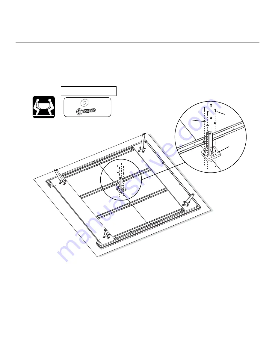 Whittier Wood Ellison Cal-King Adjustable Headboard Platform Bed 3907ASTa Assembly Instructions Manual Download Page 8