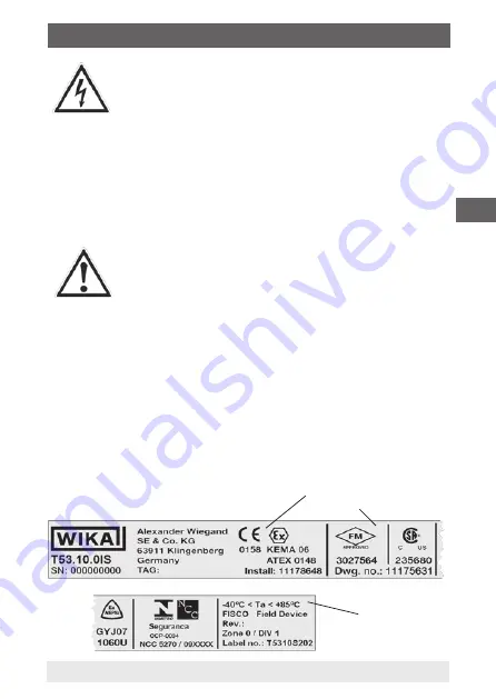 WIKA T53.10 Operating Instructions Manual Download Page 89