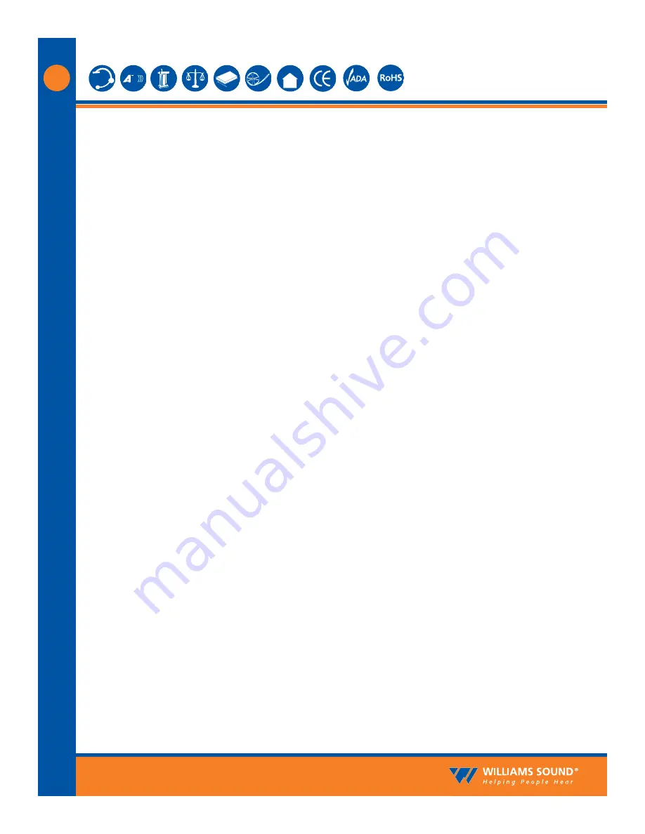 Williams Sound SoundPlus Infrared System WIR SYS 90V Specification Sheet Download Page 10