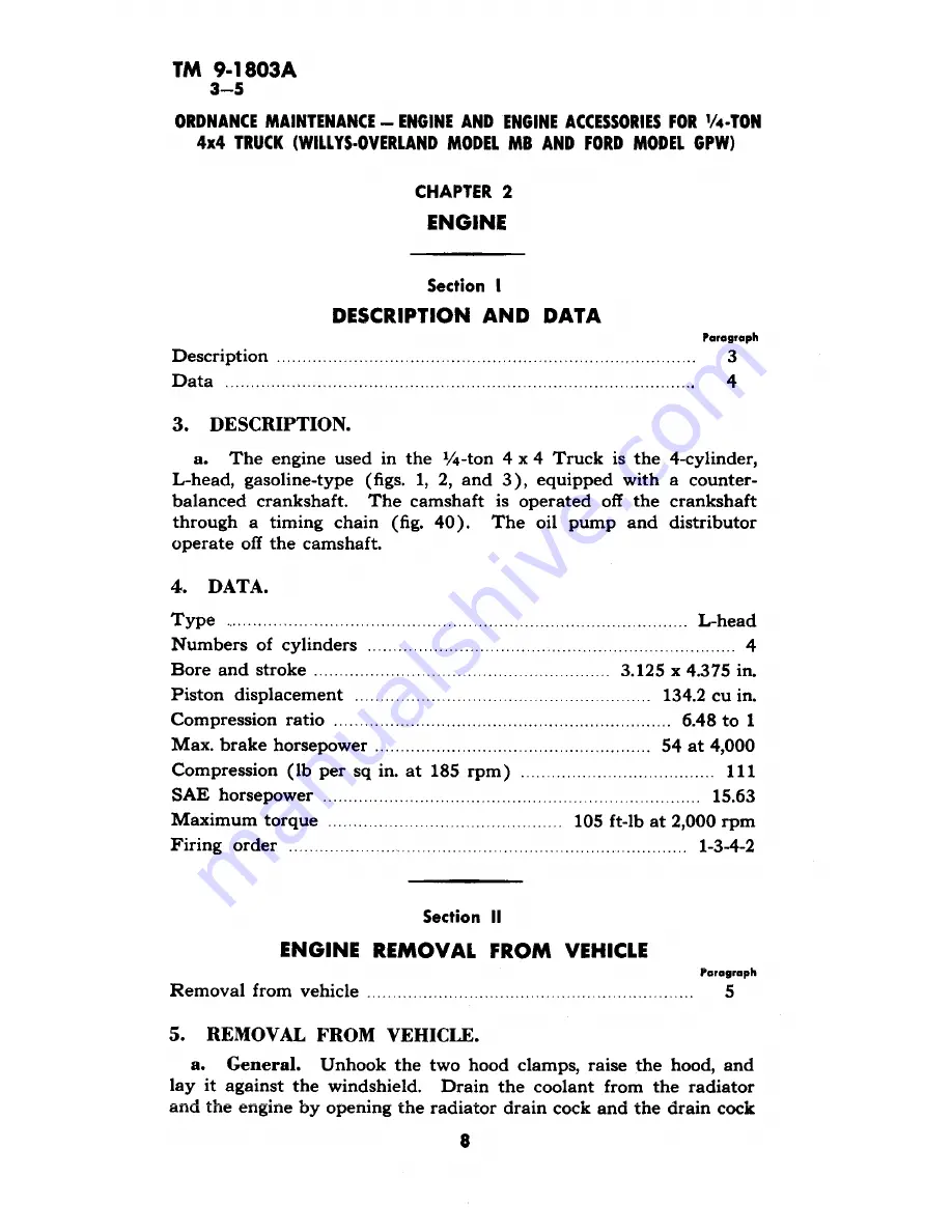 Willys Ford GPW Technical Manual Download Page 8