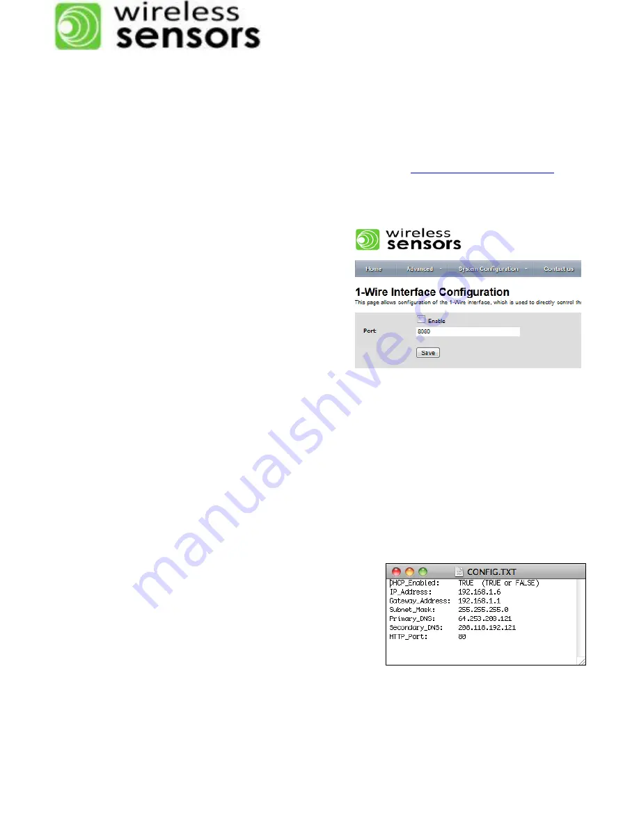 Wireless Sensors GWAY-1100 Operating Manual Download Page 9